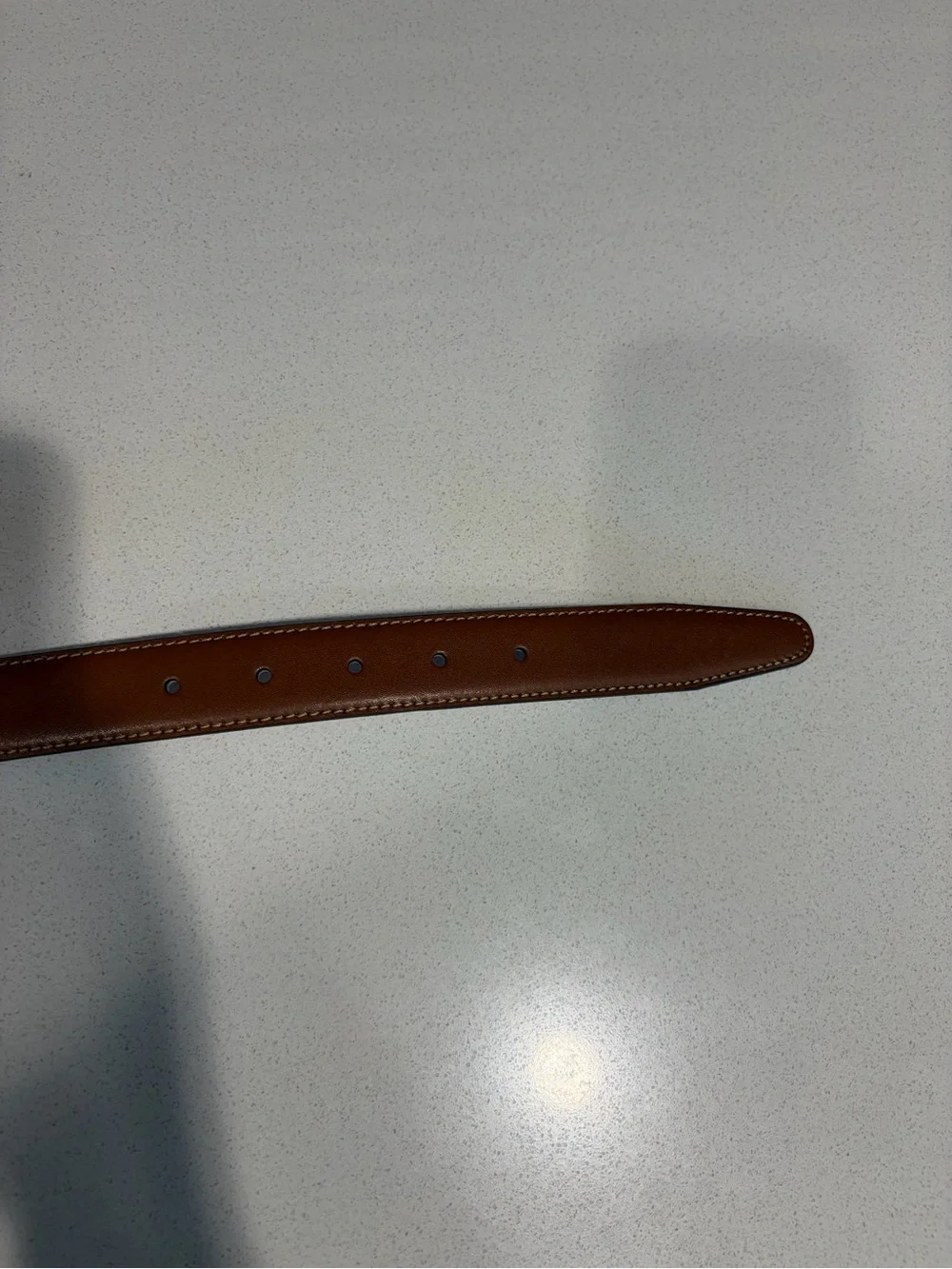 Brooks Brothers Tan Brown Leather Belt with Silver Buckle